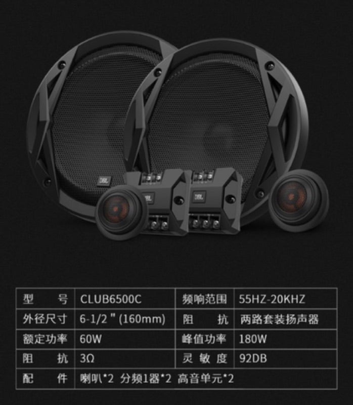 現貨 JBL CLUB 6500C 180W 6.5吋分音喇叭 CLUB6500C