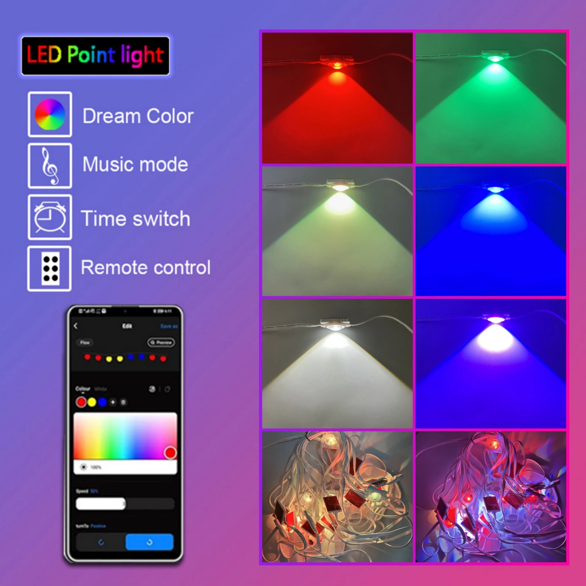 108FT Smart RGBW LED Module Permanent Outdoor Eave Light Waterproof 72LEDs remote APP Christmas Holiday Decoration