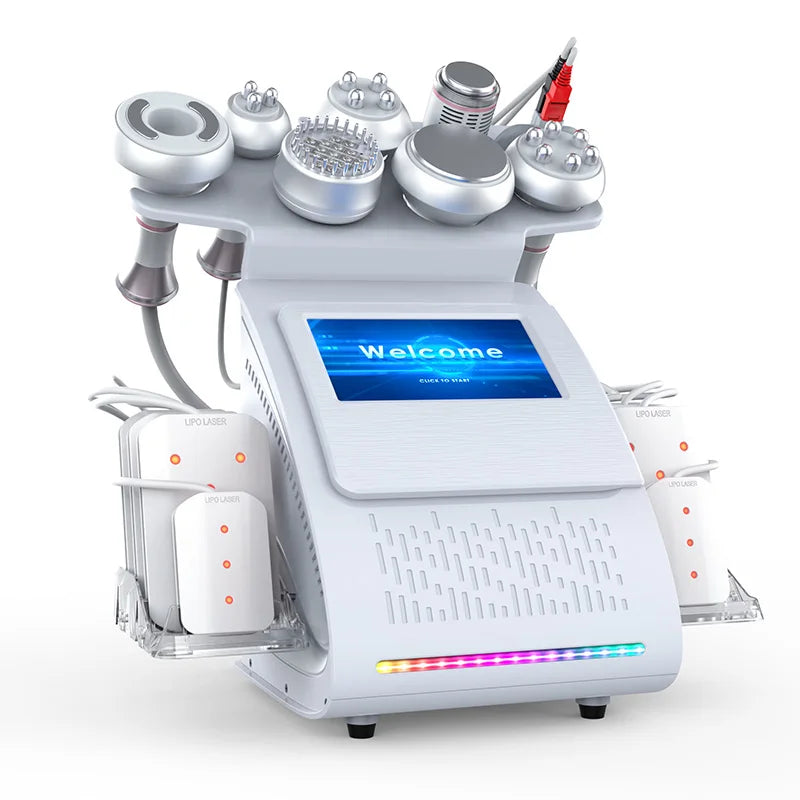 2023 The Latest 9 In 1 80k Ultrasonic Cavitation Vacuum RF Laser Weight Loss Machine Suitable for Home and Business