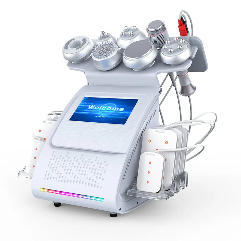 2023 The Latest 9 In 1 80k Ultrasonic Cavitation Vacuum RF Laser Weight Loss Machine Suitable for Home and Business