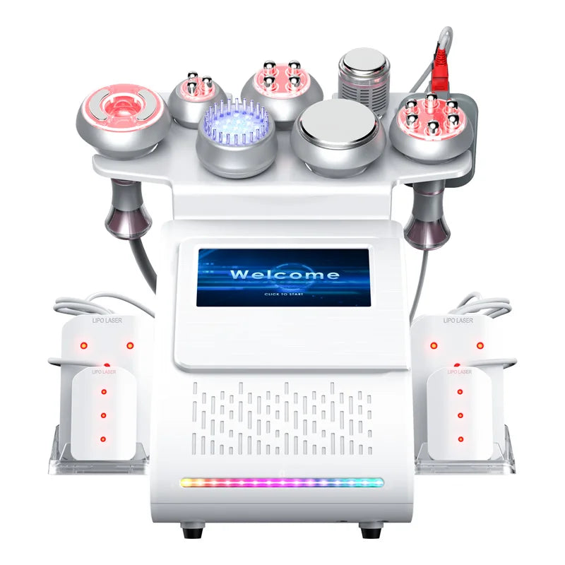 2023 The Latest 9 In 1 80k Ultrasonic Cavitation Vacuum RF Laser Weight Loss Machine Suitable for Home and Business