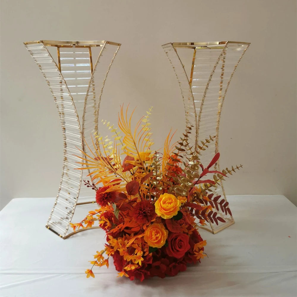 Acrylic Metal Flower Stand, Wedding Centerpieces, Event Flowers, Road Lead, Home Party Decoration, 4/10 Pcs