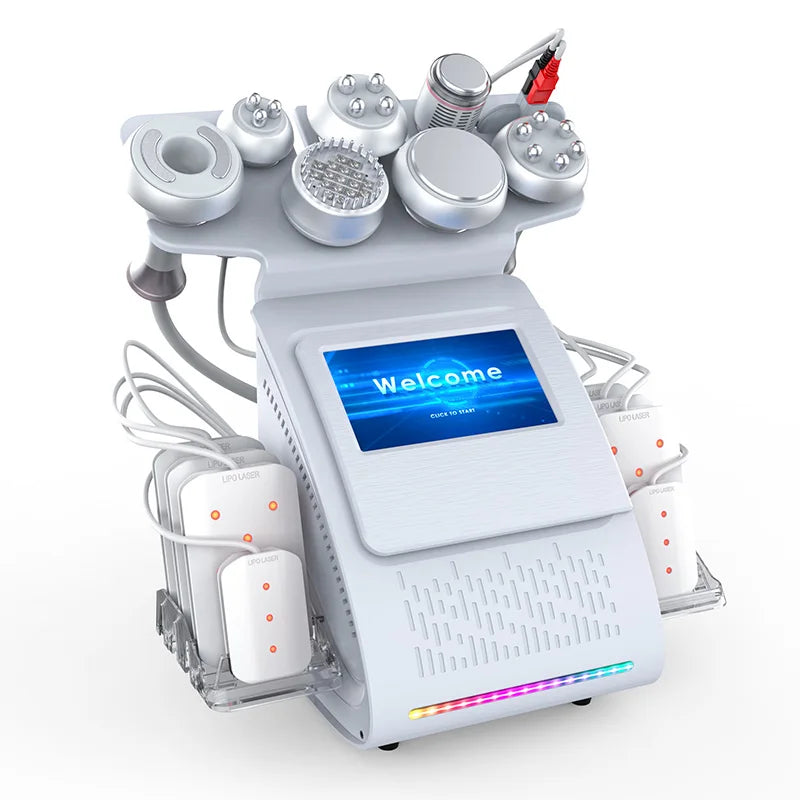 2023 The Latest 9 In 1 80k Ultrasonic Cavitation Vacuum RF Laser Weight Loss Machine Suitable for Home and Business