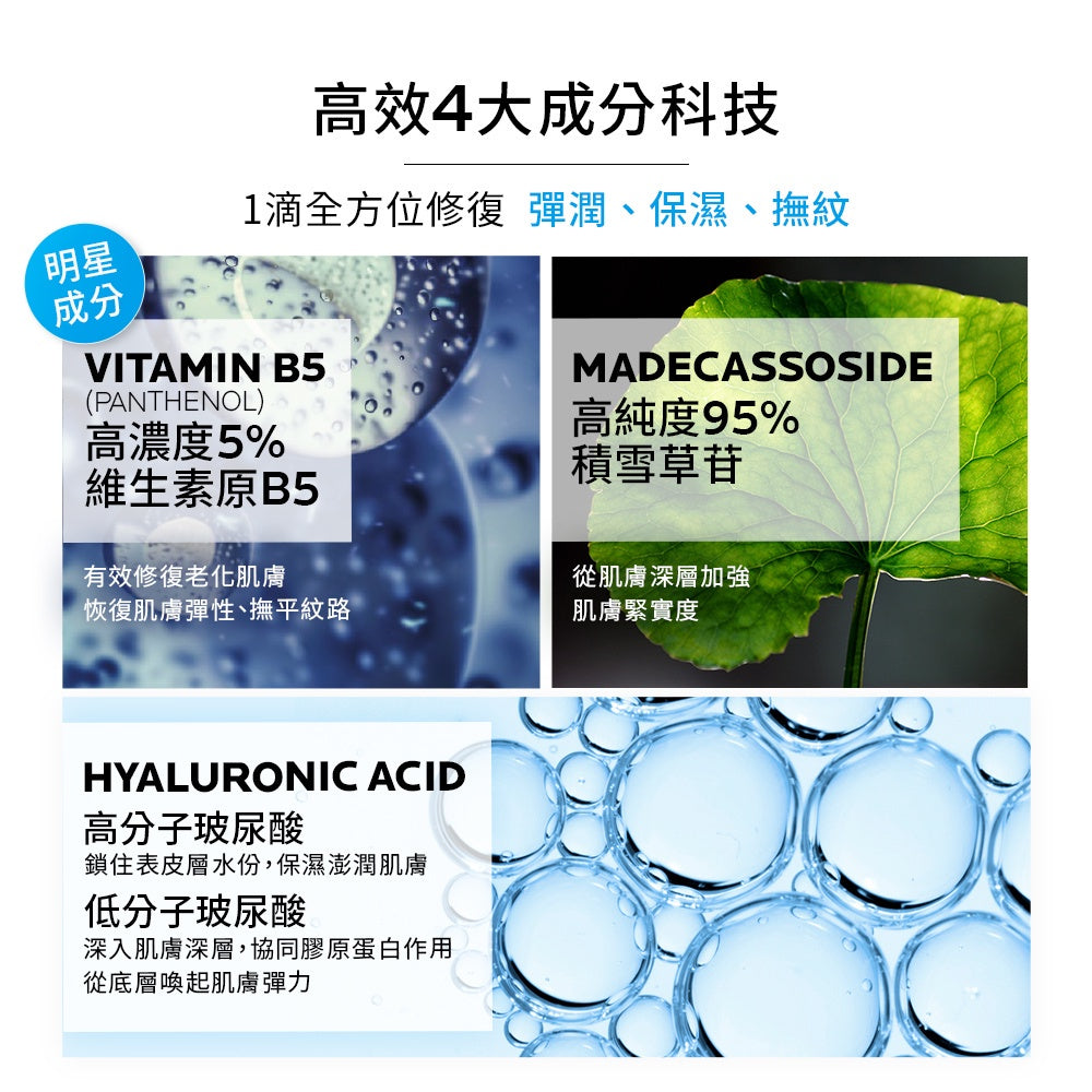 理膚寶水 B5 彈潤修復精華 50ml 大容量 彈潤保濕 La Roche-Posay 官方旗艦店美妝用
