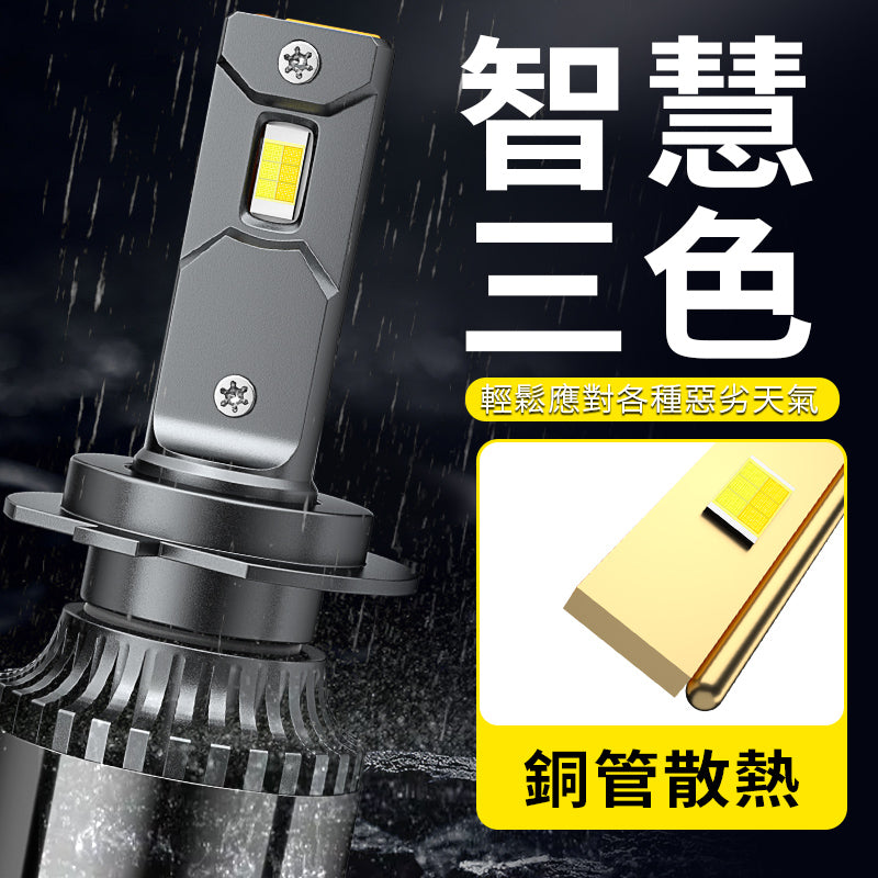 「台灣現貨送小燈」M5 三色LED大燈 車燈 霧燈 LED 大燈 H1 H4 H7 H11 9006「昊睿車品」大貨車 - 台灣批發網
