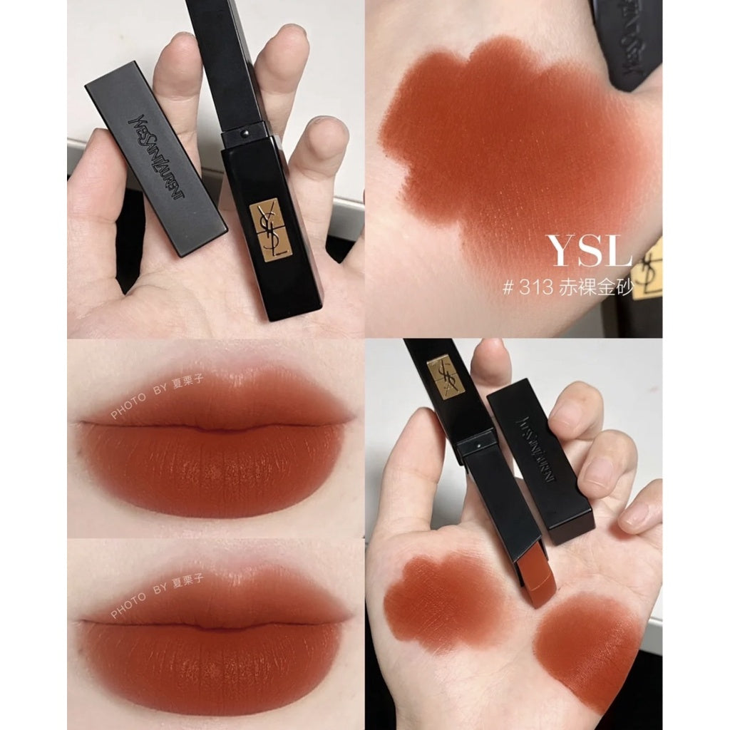 CHACHA | Ysl 奢華緞面絨霧唇膏 #小黑條 #302 #煙管小黑條 禁忌栗紅 #314#315 #317美妝用 - 台灣批發網