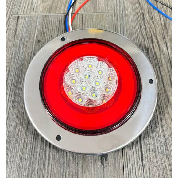 23最新 光圈版【LED 4吋導光條圓尾燈】方向燈 煞車燈 三線雙功能 大卡車 大貨車 工作燈 照輪燈 方向燈 煞車燈大貨車