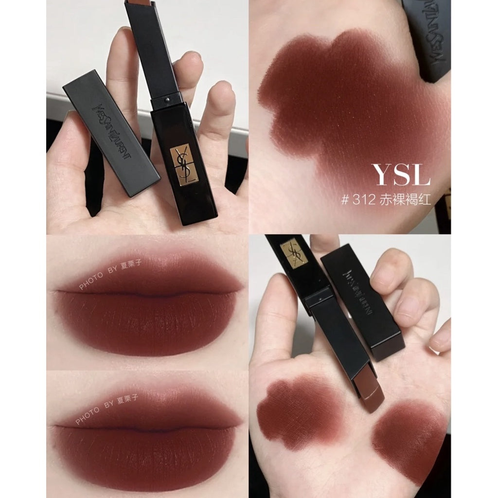 CHACHA | Ysl 奢華緞面絨霧唇膏 #小黑條 #302 #煙管小黑條 禁忌栗紅 #314#315 #317美妝用 - 台灣批發網