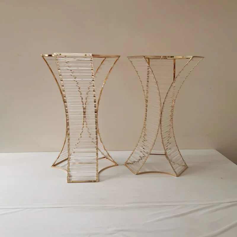 Acrylic Metal Flower Stand, Wedding Centerpieces, Event Flowers, Road Lead, Home Party Decoration, 4/10 Pcs