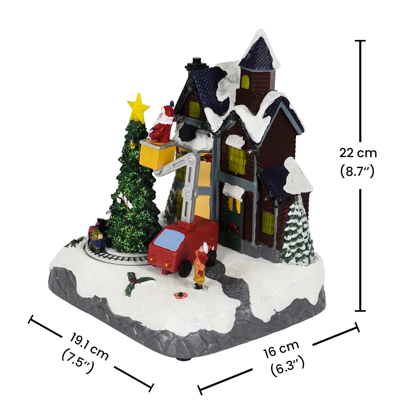 Christmas Decoration Santa Climbing Stairs Scene Music Box New Year Home Decoration Xmas Decor Gift for Kid