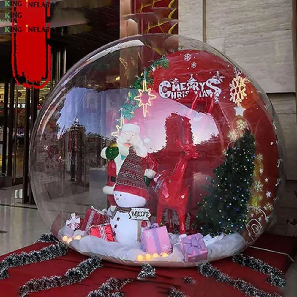 Christmas Inflatable Snow Globe 10ft Giant Transparent Bubble Tent Outdoor with Blower IBubble Igloo Tent Christmas Inflatable